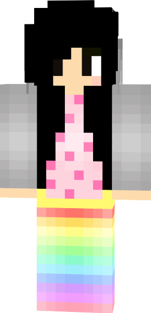 Nyan Cat Girl Soooo Cute - Minecraft Girl Skins Nyan Cat (305x630), Png Download