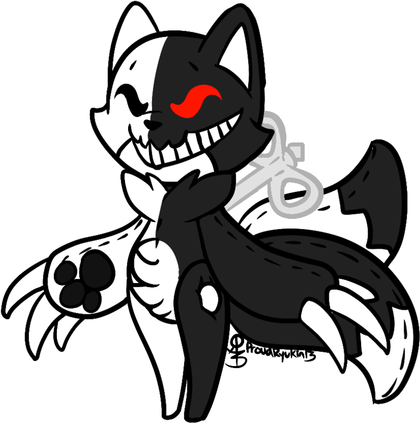 Monokuma Locket Fox Raffle Image Royalty Free Stock - Monokuma Fox (894x894), Png Download