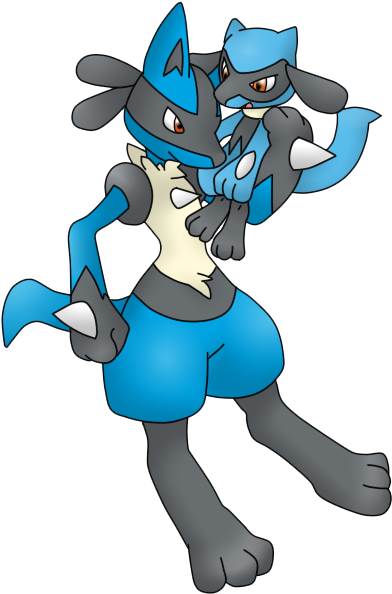 Lucario And Riolu By Xstrawberry-queenx On Deviantart - Pokemon Lucario And Riolu (404x608), Png Download