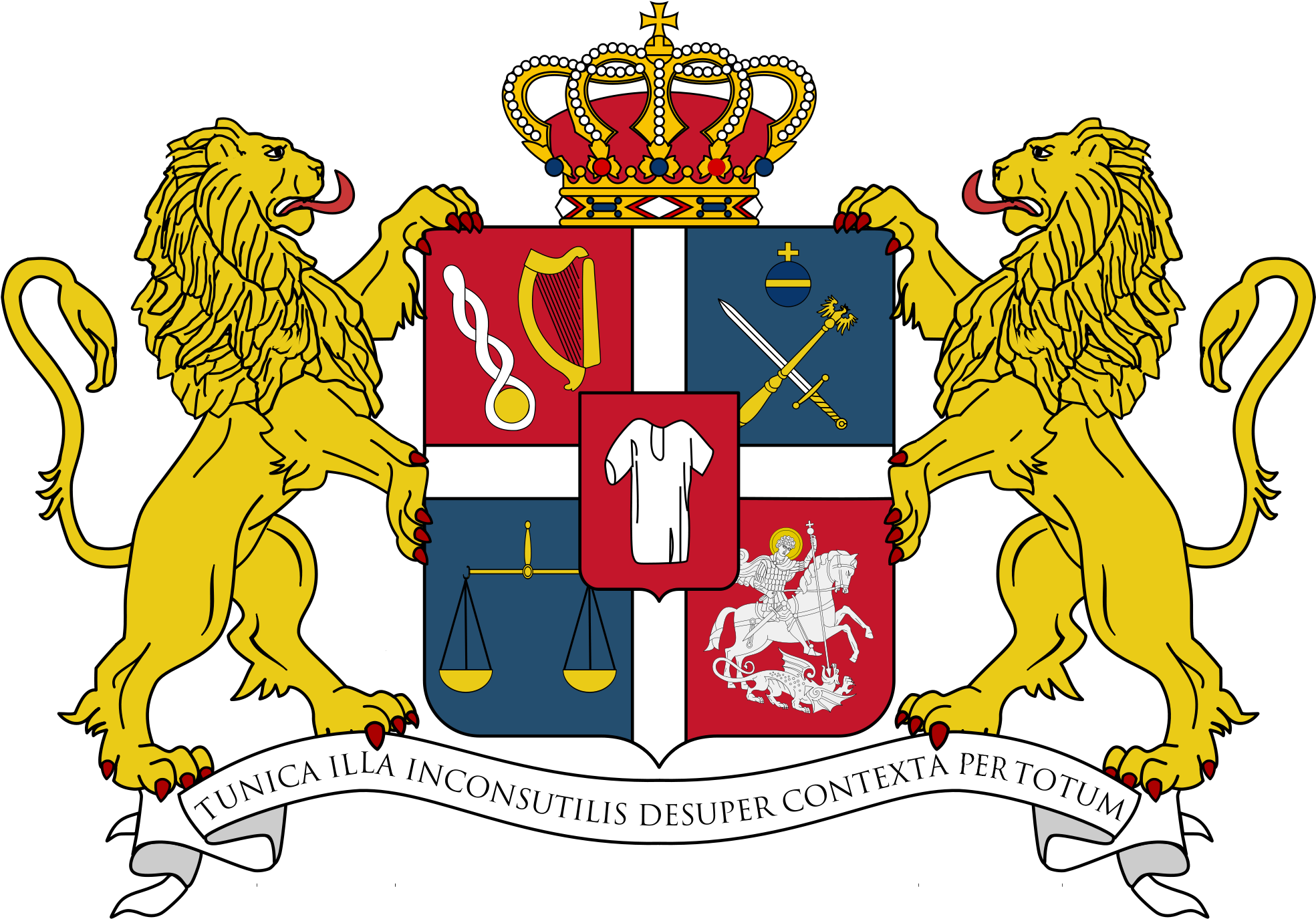 Royal House Of Bagrationi - Bagrationi Coat Of Arms (2000x1396), Png Download
