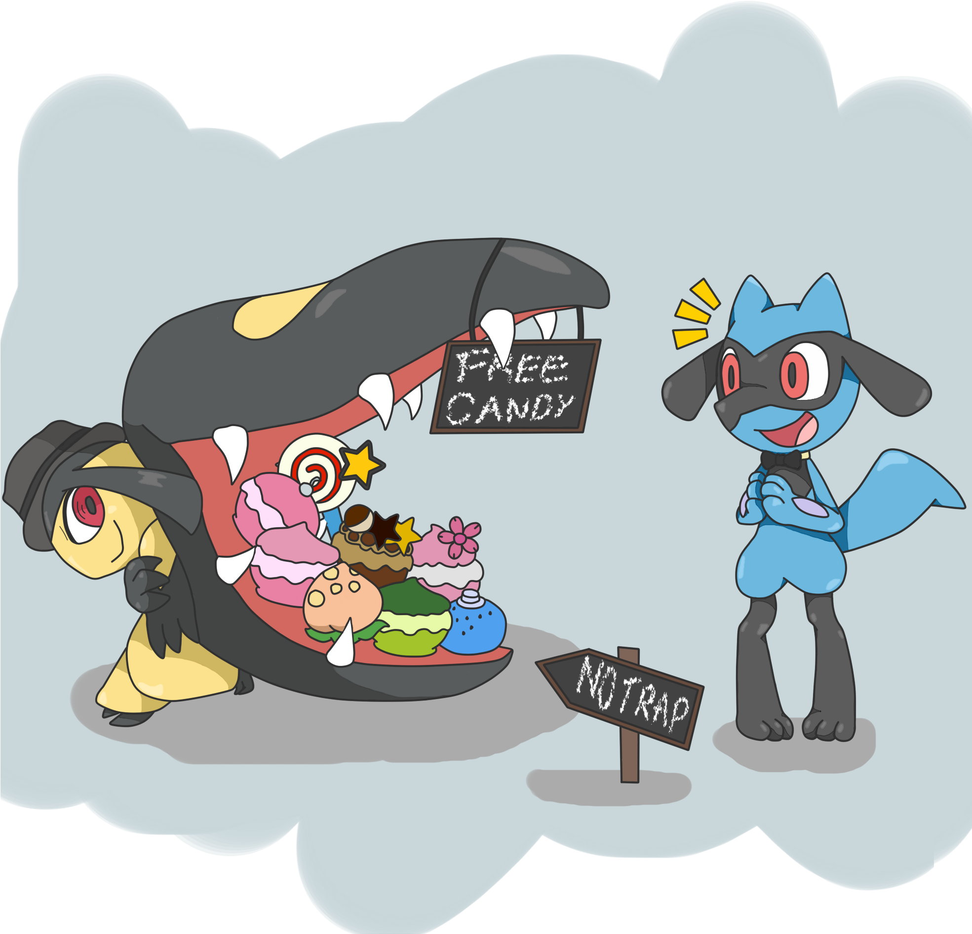 Candy Pokémon Super Mystery Dungeon Pokémon Sun And - Mawile And Riolu (1968x1968), Png Download