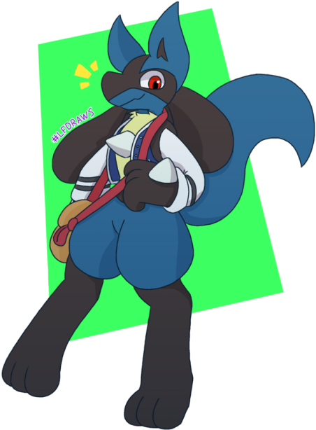 A Very Good Lucario Boy Ready To Take On The - Fan Art (500x666), Png Download