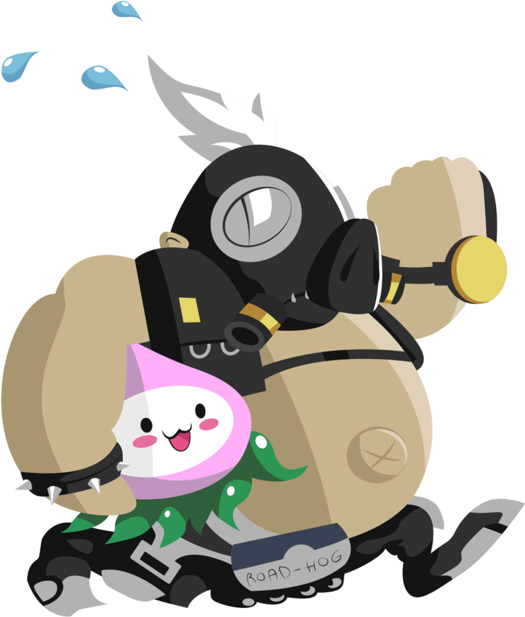 By Miebk On Deviantart - Pachimari And Roadhog (846x945), Png Download