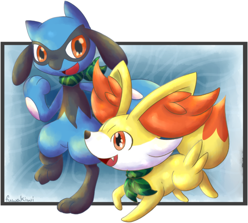 Riolu And Pok Mon Pinterest Anime - De Fennekin X Riolu (1022x781), Png Download