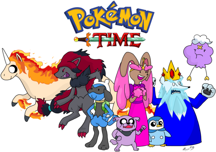 Adventure Time Pokemon Crossover Xpost From Pokemon - Pokemon 9-pocket Portfolio: Pikachu (800x556), Png Download