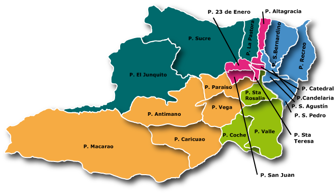 Mapa Del Distrito Capital (656x382), Png Download