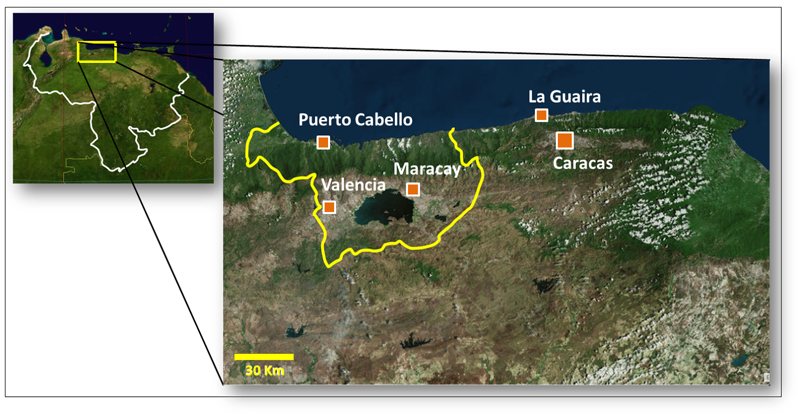 Ubicación De La Región Tacarigüense En El Contexto - Atlas (1600x836), Png Download