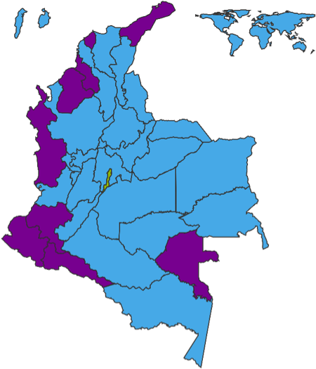 On Sunday, 27 May 2018 The First Round Of Elections - Mapa Electoral Colombia 2018 (543x549), Png Download