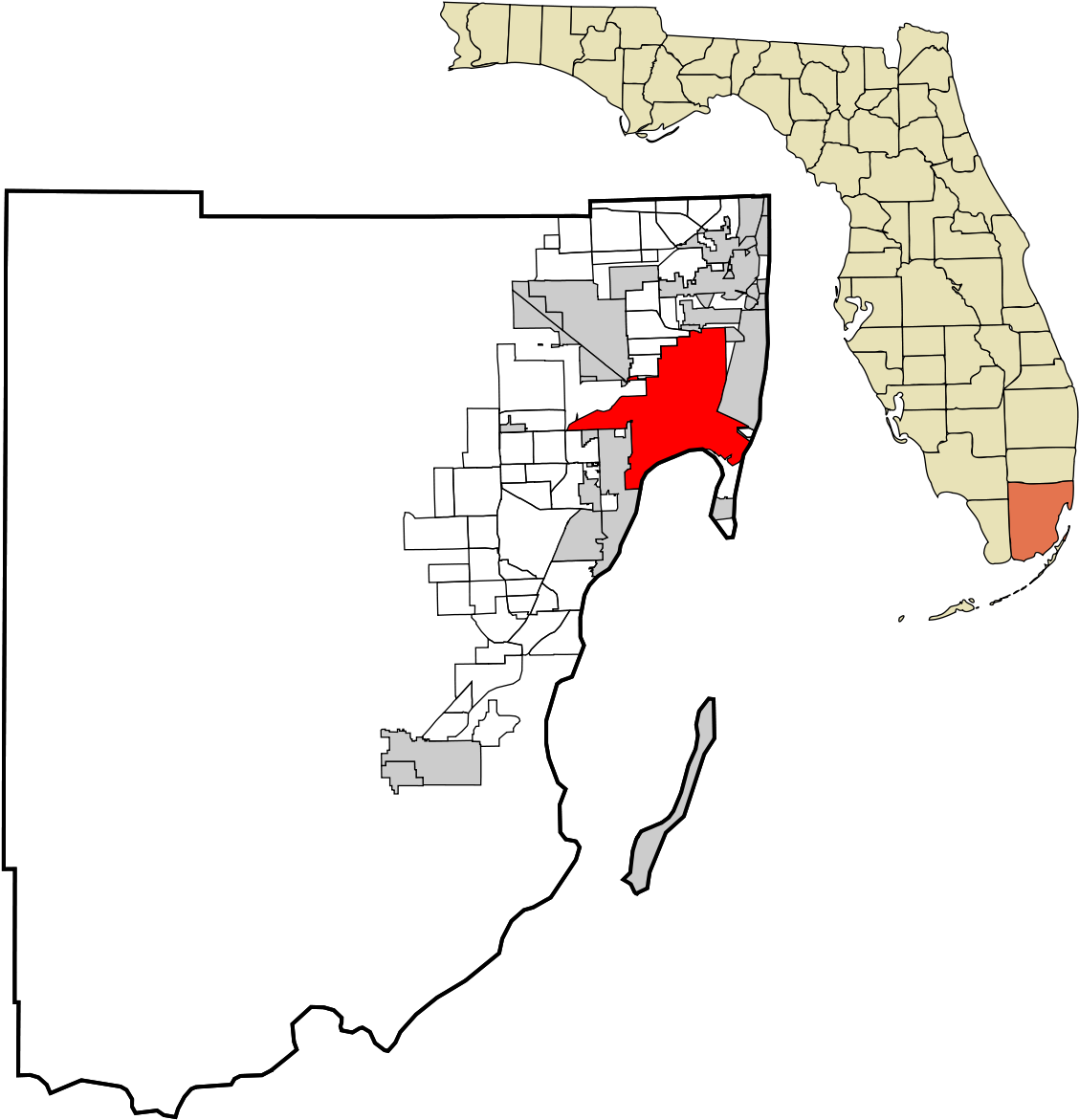 Miami Unincorporated Areas (1200x1267), Png Download