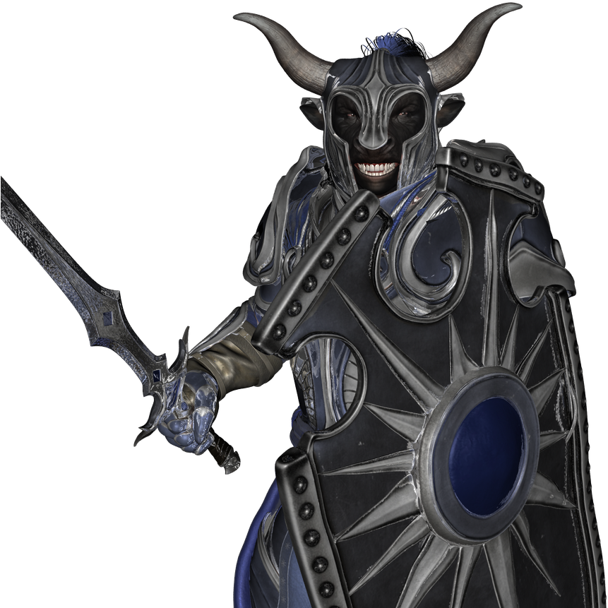 Minotaurknight Lawfullgood Close - Minotaur In Armor (900x900), Png Download