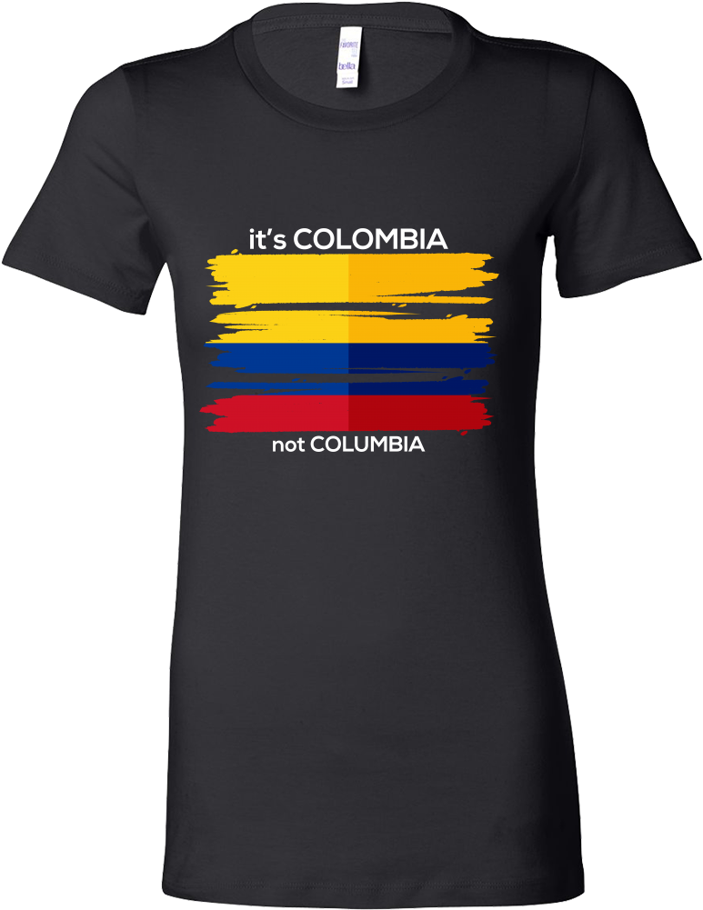 Colombia Bella T-shirt Colombian Flag Tee Travel Vacation - T Shirt Design Colombia (1000x1000), Png Download