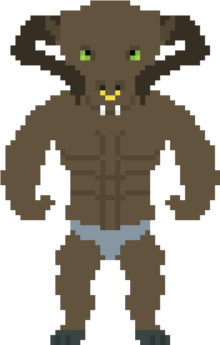 Minotaur - Minotaur Pixel (620x710), Png Download