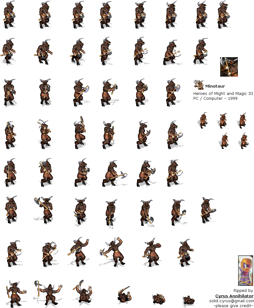 Return To Game - Heroes Of Might And Magic 3 Minotaur (845x1030), Png Download