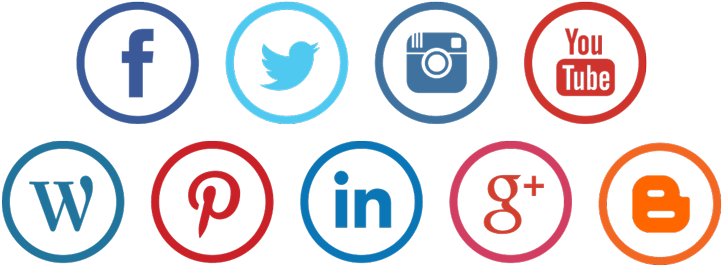 Social Media Icons - Social Media Icon Transparent Background (750x285), Png Download