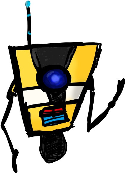 Claptrap By Alicenutter On Deviantart Png Black And - Drawing (600x600), Png Download