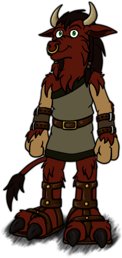 Minotaur Golem Moradin - Cartoon (474x919), Png Download