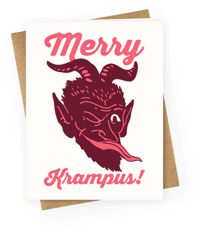 Merry Krampus Greeting Card - Greeting Card (484x484), Png Download
