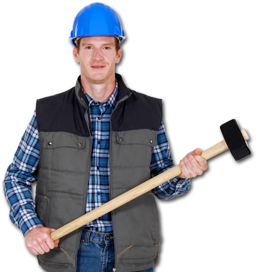 Man Sledgehammer - Man (526x541), Png Download
