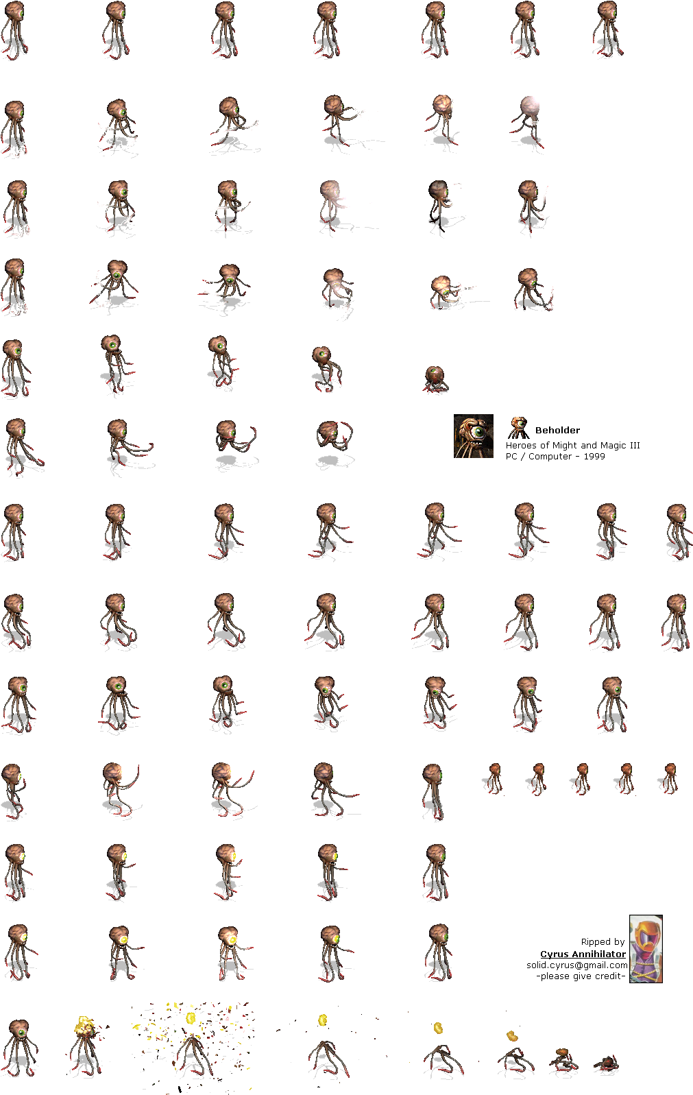 Click For Full Sized Image Beholder - Heroes Of Might And Magic 3 Beholder (1045x1625), Png Download