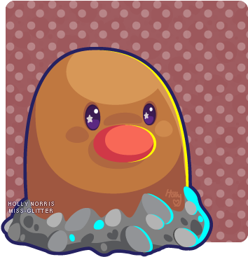 050 Diglett - Cartoon (363x376), Png Download