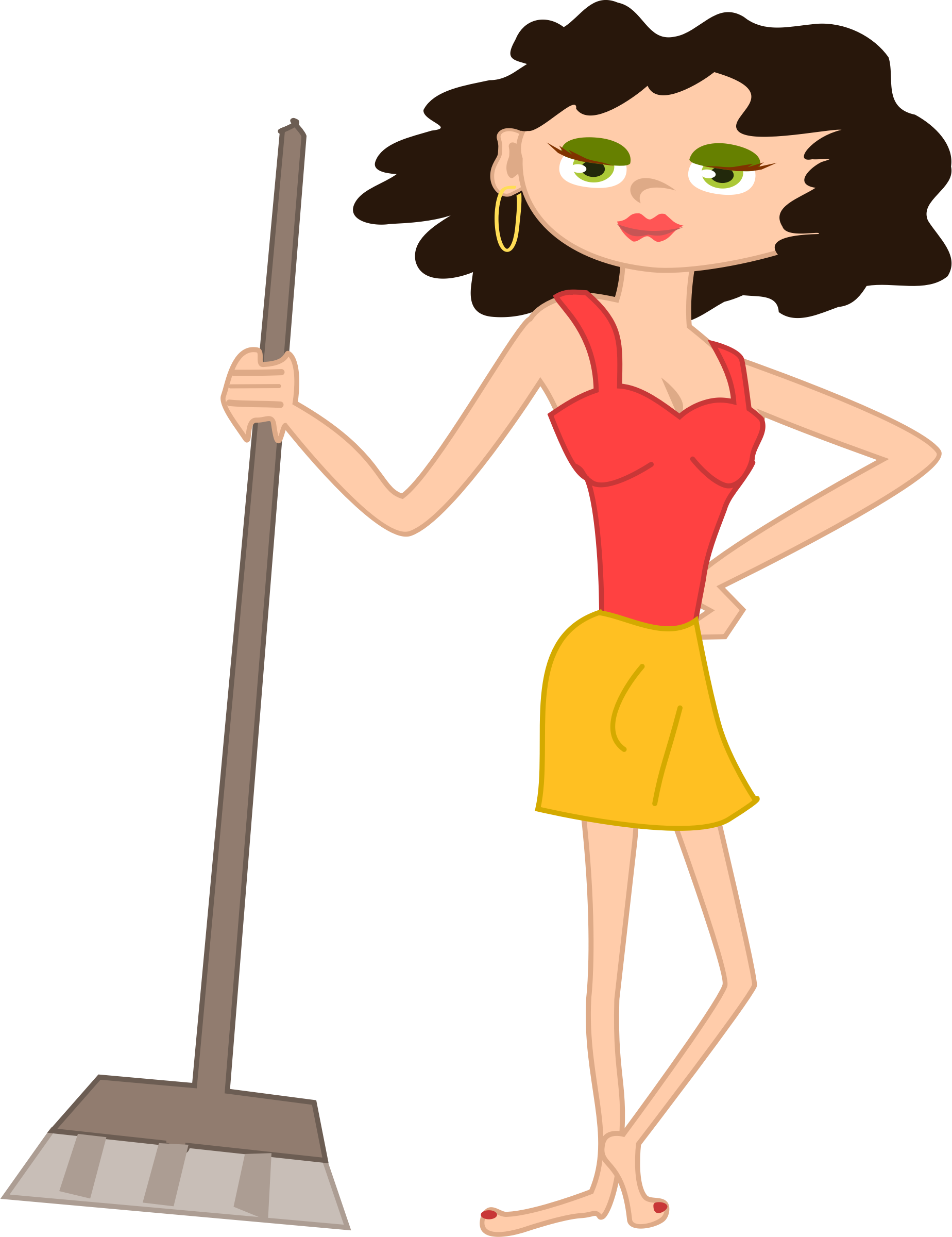 This Free Icons Png Design Of Young Housekeeper Girl (1848x2400), Png Download
