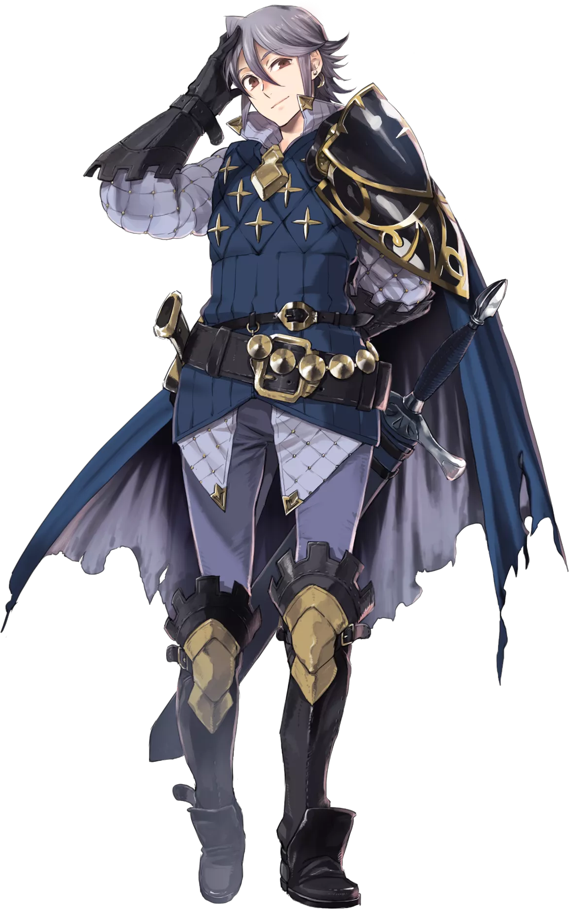 Helmet Heroes Wiki Beholder Sword - Laslow Fire Emblem Heroes (1161x1853), Png Download