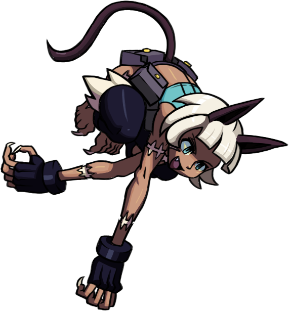 Fortune Does Yet Another Clawing Attack, Doing A Somersault - Miss Fortune Skullgirls Attack (571x615), Png Download