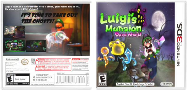 Dark Moon Box Art Cover - Nintendo Luigi Mansion 3ds (700x337), Png Download