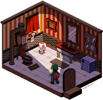 Luigi's Mansion Isometric Art - Luigi's Mansion Pixel Art (500x367), Png Download