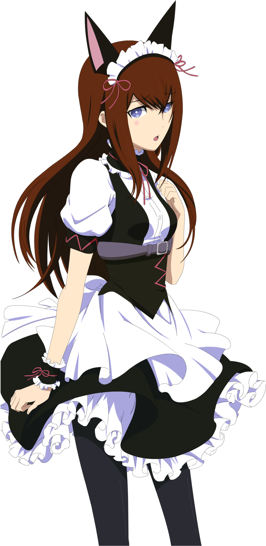 Maid Png Free Download - Steins Gate Kurisu Maid (900x1847), Png Download
