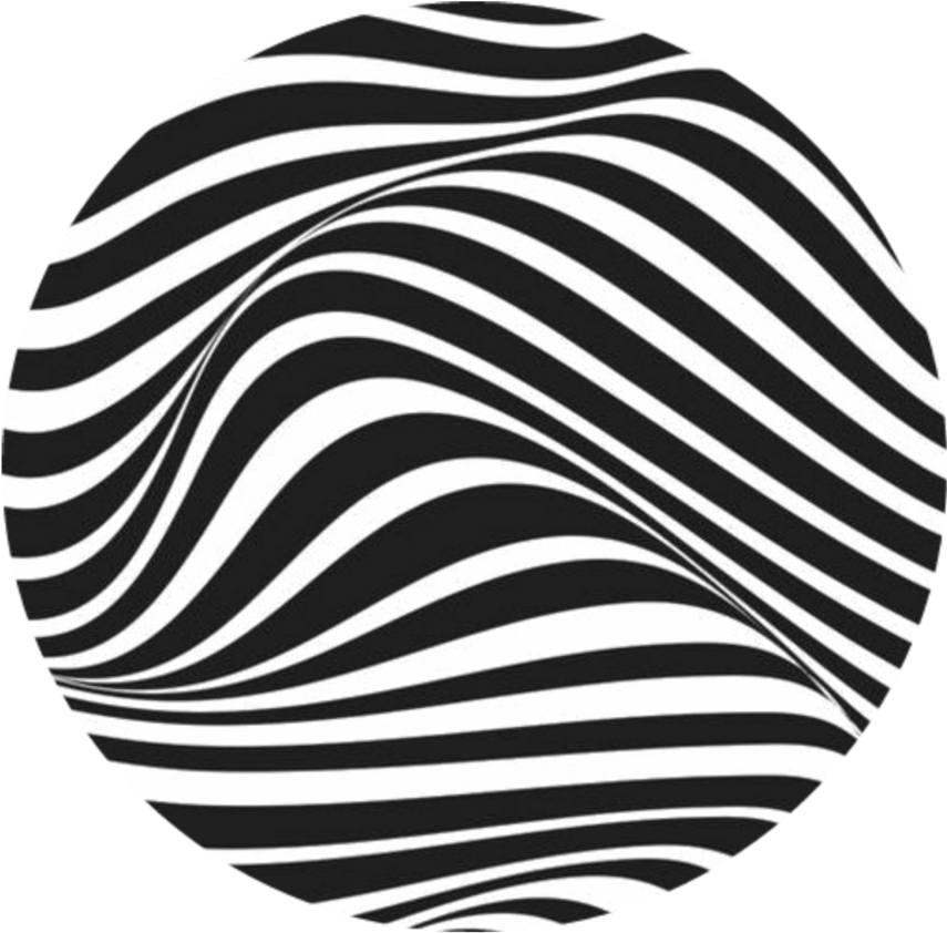Ftestickers Circle Black Lines Stripes Abstract Waves - Wave Zipper Pouch - Small (6" X 5") (506x498), Png Download