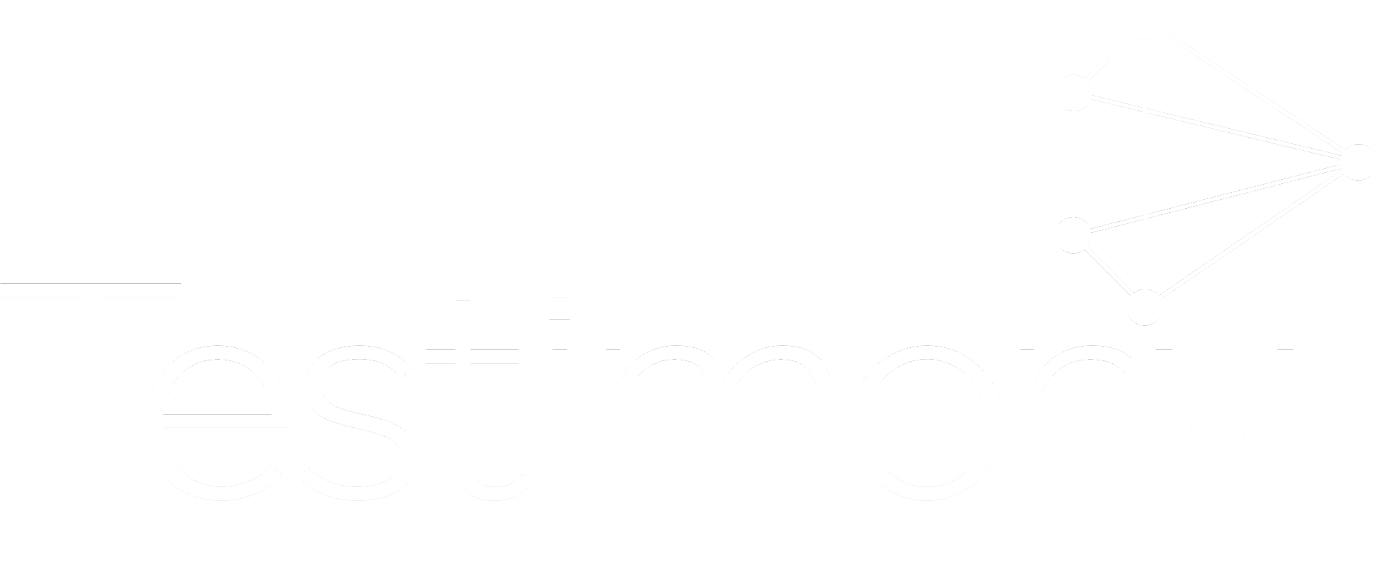 Testimony Logo White - Monochrome (2000x820), Png Download