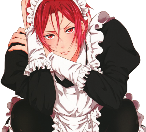 Tumblr - Rin Matsuoka Maid Outfit (500x433), Png Download