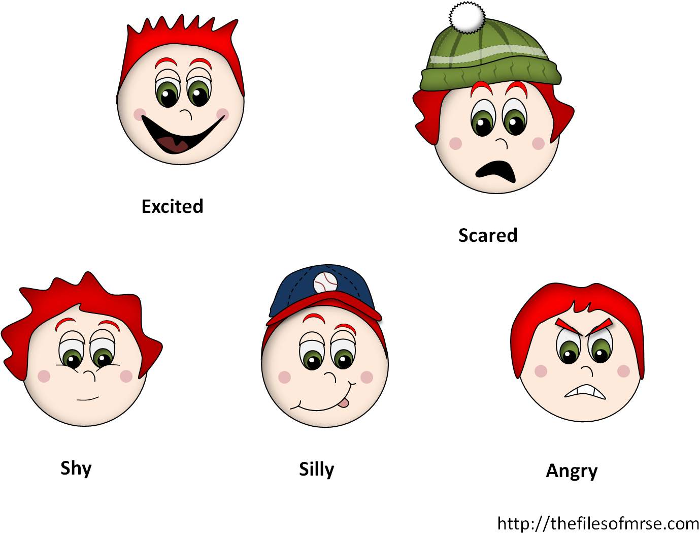 Boy Feeling Cards - Emotion Faces Clipart (1422x1060), Png Download
