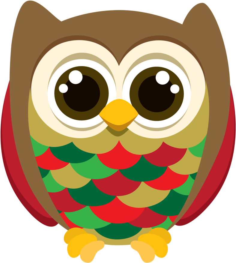 Owls For Kids Christmas Clip Art - Christmas Owl Clipart (807x900), Png Download
