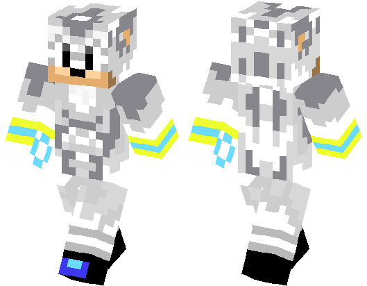 Silver The Hedgehog Minecraft Skin (528x418), Png Download