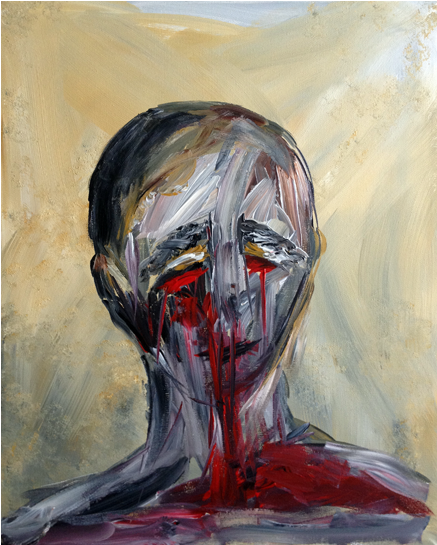Melting Face - Modern Art (918x544), Png Download