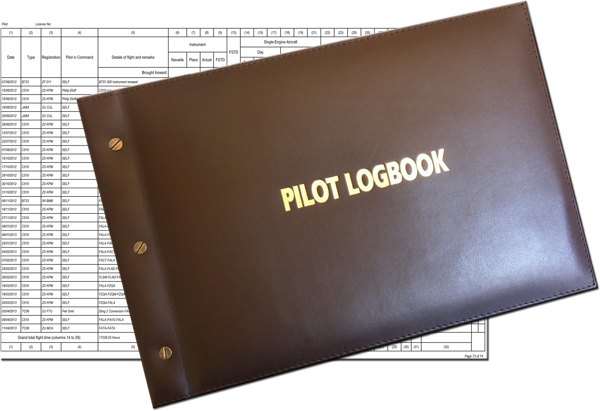Brown Leather Binder For Easylogbook Printouts • Aviation - Laptop (2008x1381), Png Download