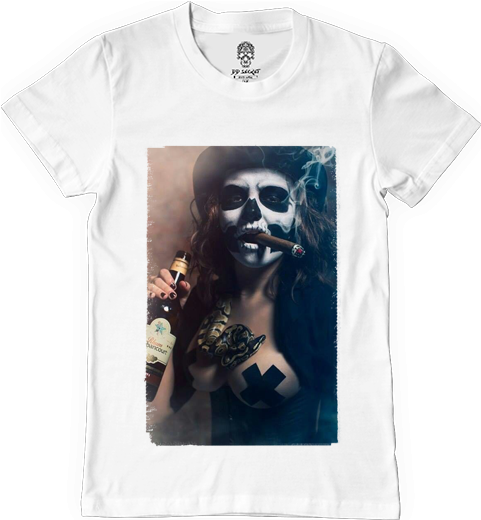 Badass Skull - Day Of The Dead Girl Cigar (480x530), Png Download