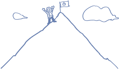 Climbing A Mountain Doodle - Hook 42 (480x298), Png Download