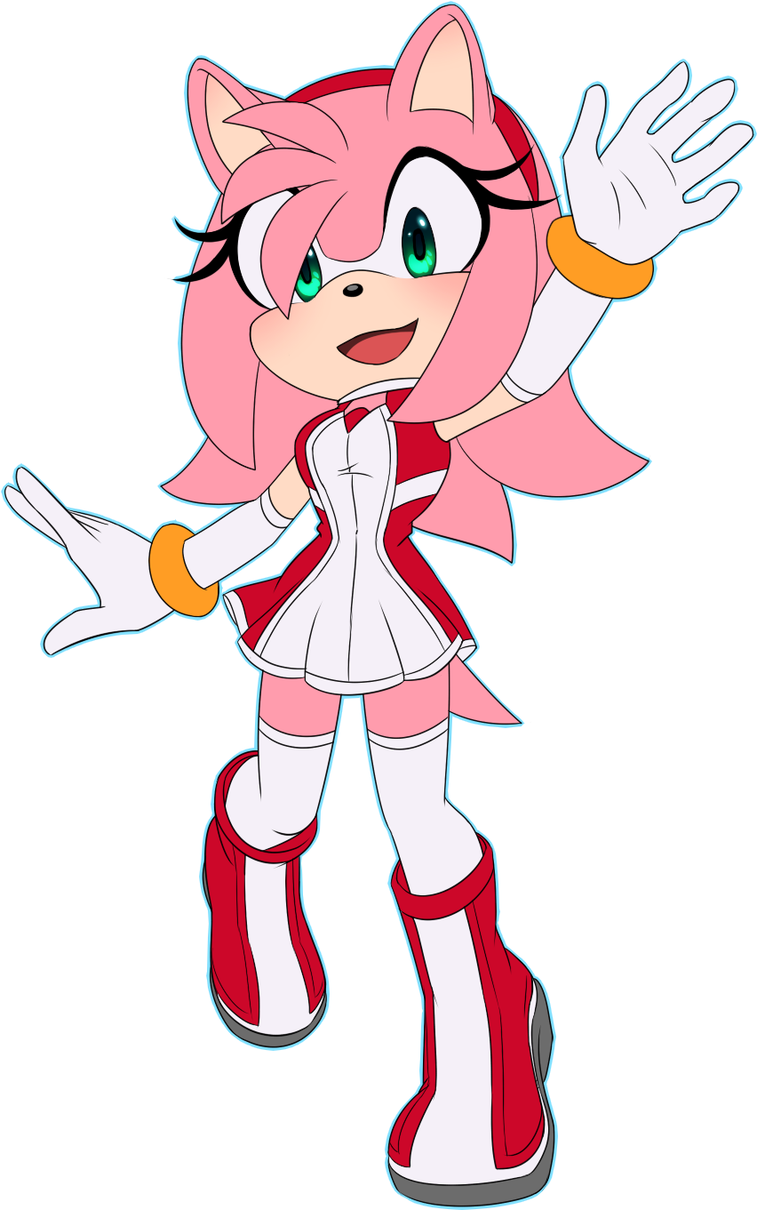 Amyyyy By Myly14 On Deviantart - Amy Rose Fan Art (878x1385), Png Download