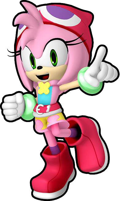 Sonic Runners Amy Rose Amitie Style - Sonic Runners Amy Amitie (392x654), Png Download