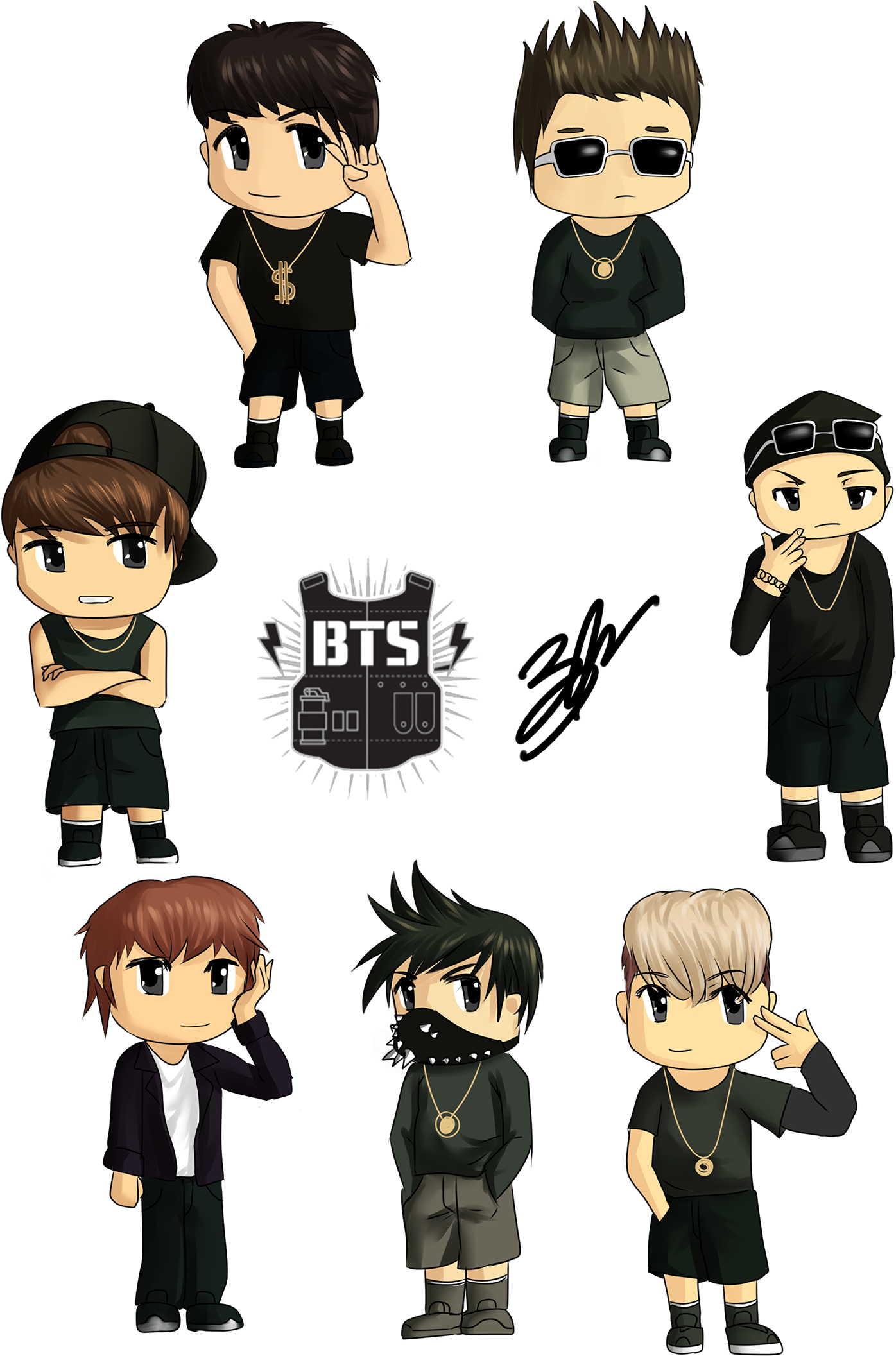 Bts By Eru - Bangtan Boys (1500x2121), Png Download