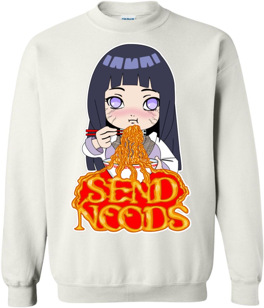 Hinata Send Noods Crewneck Sweater - Naruto Send Noods (1024x1024), Png Download