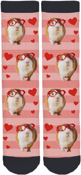 Mieps The Guinea Pig Heart Socks - Sock (284x599), Png Download