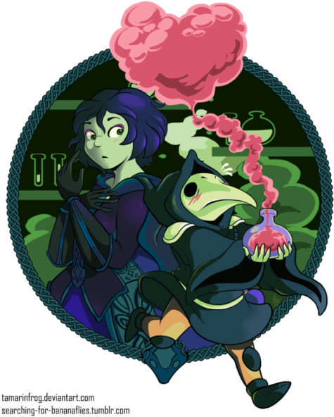 Com Searching For Bananaflies - Shovel Knight Plague Knight X Mona (500x598), Png Download