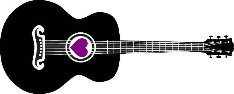Cropped Hob Guitar 1 Horizontal - Guitar Heart Png (800x322), Png Download