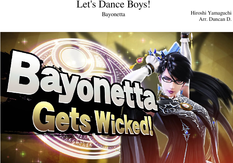 Let's Dance Boys Sheet Music Composed By Hiroshi Yamaguchi - Bayonetta Smash Bros Demon (850x1100), Png Download