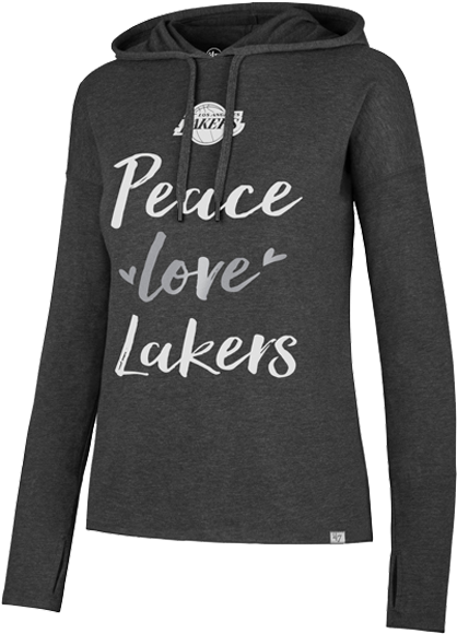 Los Angeles Lakers Women's Peace & Love Hoodie - Los Angeles (500x667), Png Download