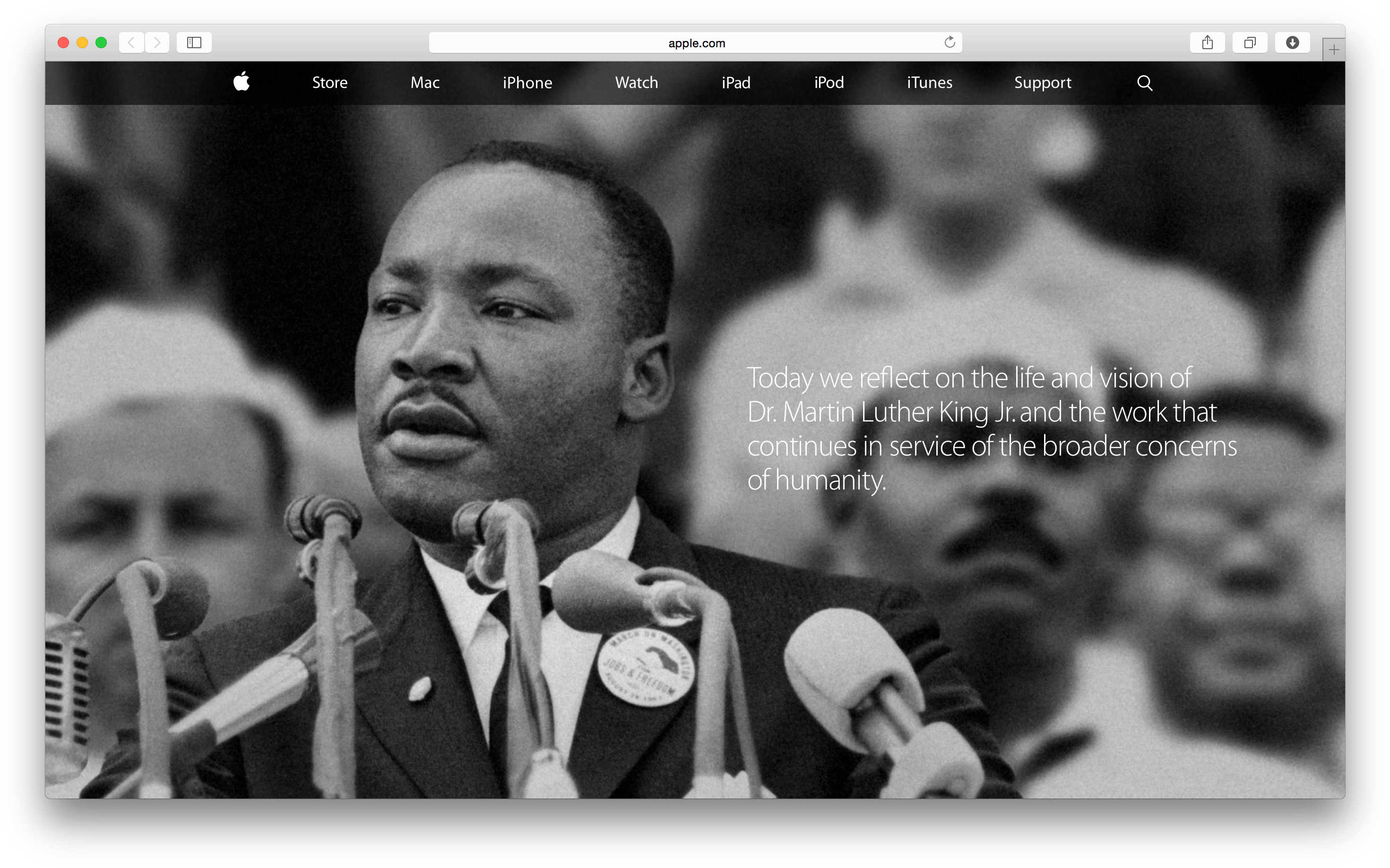 Apple Commemorates Martin Luther King On Its Homepage, - Apple Martin Luther King (2974x1862), Png Download